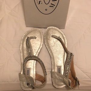 Steve Madden Silver Beaded Sandals